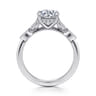 Brigida - Vintage Inspired 14K White Gold Round Diamond Engagement Ring - 0.15 ct