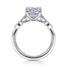 Brigida - Vintage Inspired 14K White Gold Round Diamond Engagement Ring - 0.15 ct
