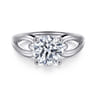 Elie - 14K White Gold Round Split Shank Diamond Engagement Ring