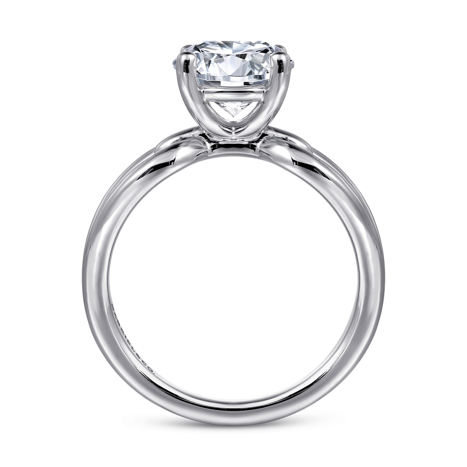 Elie - 14K White Gold Round Split Shank Diamond Engagement Ring - Shot 2
