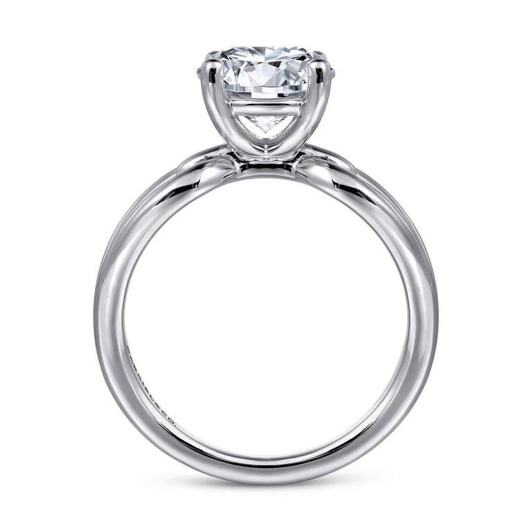 Elie - 14K White Gold Round Split Shank Diamond Engagement Ring - Shot 2