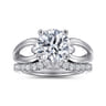 Elie - 14K White Gold Round Split Shank Diamond Engagement Ring