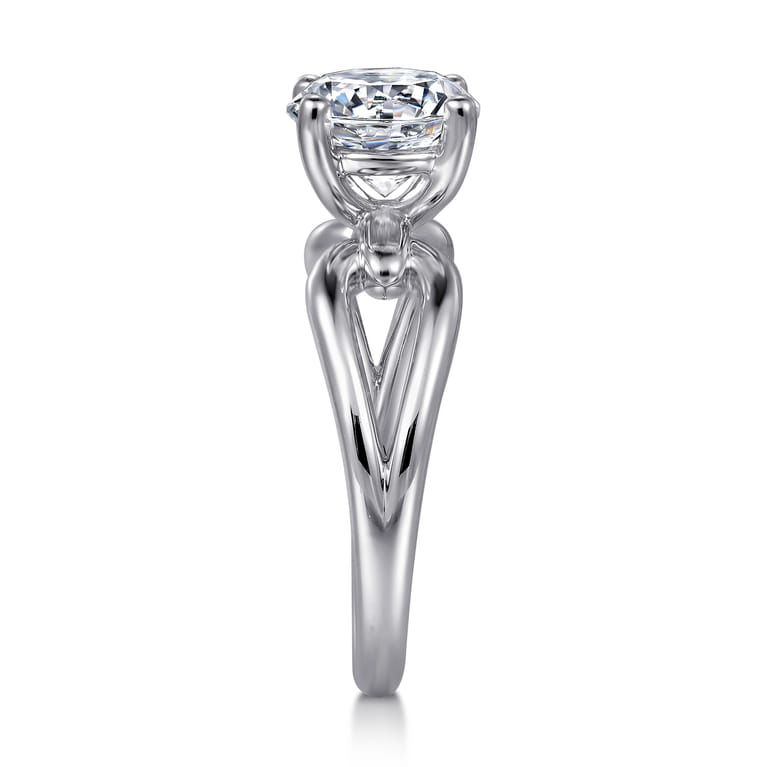 Elie - 14K White Gold Round Split Shank Diamond Engagement Ring - Shot 5