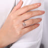 Celia - Vintage Inspired 14K White Rose Gold Cushion Cut Morganite and Diamond - 0.07 ct