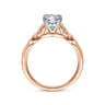 Celia - 14K White-Rose Gold Oval Diamond Engagement Ring - 0.07 ct