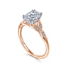 Celia - 14K White-Rose Gold Oval Diamond Engagement Ring - 0.07 ct
