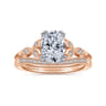 Celia - 14K White-Rose Gold Oval Diamond Engagement Ring - 0.07 ct