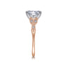 Celia - 14K White-Rose Gold Oval Diamond Engagement Ring - 0.07 ct