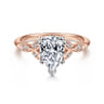 Celia - 14K White-Rose Gold Pear Shape Diamond Engagement Ring - 0.07 ct