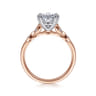 Celia - 14K White-Rose Gold Pear Shape Diamond Engagement Ring - 0.07 ct