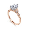 Celia - 14K White-Rose Gold Pear Shape Diamond Engagement Ring - 0.07 ct