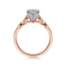 Celia - 14K White-Rose Gold Round Diamond Engagement Ring - 0.07 ct