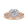 Celia - 14K White-Rose Gold Round Diamond Engagement Ring - 0.07 ct