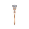 Celia - 14K White-Rose Gold Round Diamond Engagement Ring - 0.07 ct