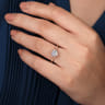 Celia - 14K White-Rose Gold Round Diamond Engagement Ring - 0.07 ct