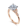 Eliza - Vintage Inspired 14K White-Rose Gold Split Shank Round Diamond Engagement Ring - 0.07 ct