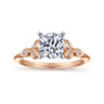 Eliza - Vintage Inspired 14K White-Rose Gold Split Shank Round Diamond Engagement Ring - 0.07 ct
