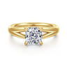 Sanah - 14K Yellow Gold Split Shank Cushion Cut Diamond Engagement Ring - 0.07 ct