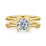Oksana - 14K Yellow Gold Cushion Cut Diamond Engagement Ring - 0.07 ct