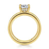 Oksana - 14K Yellow Gold Cushion Cut Diamond Engagement Ring - 0.07 ct