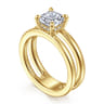 Oksana - 14K Yellow Gold Cushion Cut Diamond Engagement Ring - 0.07 ct