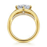 Fiori - 14K Yellow Gold Split Shank Compass Prong Cushion Cut Diamond Engagement Ring - 0.13 ct