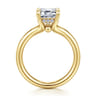 Sanah - 14K Yellow Gold Split Shank Emerald Cut Diamond Engagement Ring - 0.11 ct
