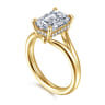 Sanah - 14K Yellow Gold Split Shank Emerald Cut Diamond Engagement Ring - 0.11 ct