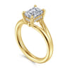 Sanah - 14K Yellow Gold Split Shank Emerald Cut Diamond Engagement Ring - 0.07 ct