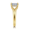 Sanah - 14K Yellow Gold Split Shank Emerald Cut Diamond Engagement Ring - 0.07 ct