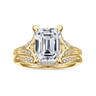 Taye - 14K Yellow Gold Split Shank Emerald Cut Diamond Engagement Ring - 0.18 ct