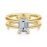 Oksana - 14K Yellow Gold Emerald Cut Diamond Engagement Ring - 0.07 ct