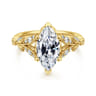 Bryce - Vintage Inspired 14K Yellow Gold Split Shank Marquise Shape Diamond Engagement Ring - 0.22 ct