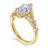 Bryce - Vintage Inspired 14K Yellow Gold Split Shank Marquise Shape Diamond Engagement Ring - 0.22 ct