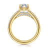 Brinne - 14K Yellow Gold Three Row Marquise Shape Diamond Engagement Ring - 0.9 ct