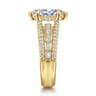 Brinne - 14K Yellow Gold Three Row Marquise Shape Diamond Engagement Ring - 0.9 ct