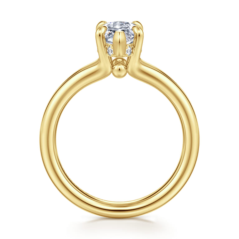 Sanah - 14K Yellow Gold Split Shank Marquise Shape Diamond Engagement Ring - 0.07 ct - Shot 2