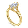 Sanah - 14K Yellow Gold Split Shank Marquise Shape Diamond Engagement Ring - 0.07 ct
