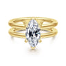 Oksana - 14K Yellow Gold Marquise Shape Diamond Engagement Ring - 0.06 ct