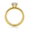 Oksana - 14K Yellow Gold Marquise Shape Diamond Engagement Ring - 0.06 ct