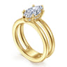 Oksana - 14K Yellow Gold Marquise Shape Diamond Engagement Ring - 0.06 ct