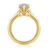 Alden - 14K Yellow Gold Split Shank Oval Diamond Engagement Ring - 0.05 ct