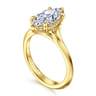 Alden - 14K Yellow Gold Split Shank Oval Diamond Engagement Ring - 0.05 ct