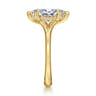 Alden - 14K Yellow Gold Split Shank Oval Diamond Engagement Ring - 0.05 ct