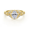 Bryce - Vintage Inspired 14K Yellow Gold Split Shank Oval Diamond Engagement Ring - 0.2 ct