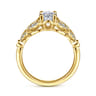 Bryce - Vintage Inspired 14K Yellow Gold Split Shank Oval Diamond Engagement Ring - 0.2 ct