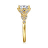 Bryce - Vintage Inspired 14K Yellow Gold Split Shank Oval Diamond Engagement Ring - 0.2 ct