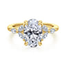 Adella - 14K Yellow Gold Oval Diamond Engagement Ring - 0.4 ct