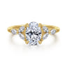 Adella - 14K Yellow Gold Oval Diamond Engagement Ring - 0.4 ct