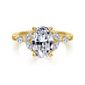 Adella - 14K Yellow Gold Oval Diamond Engagement Ring - 0.4 ct